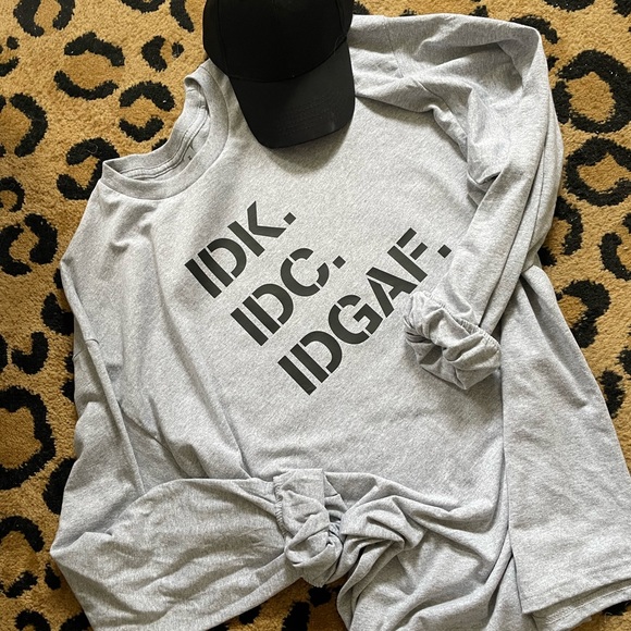 IDK IDC IFGAF LONG SLEEVE TEE All Sizes Available - Picture 2 of 7